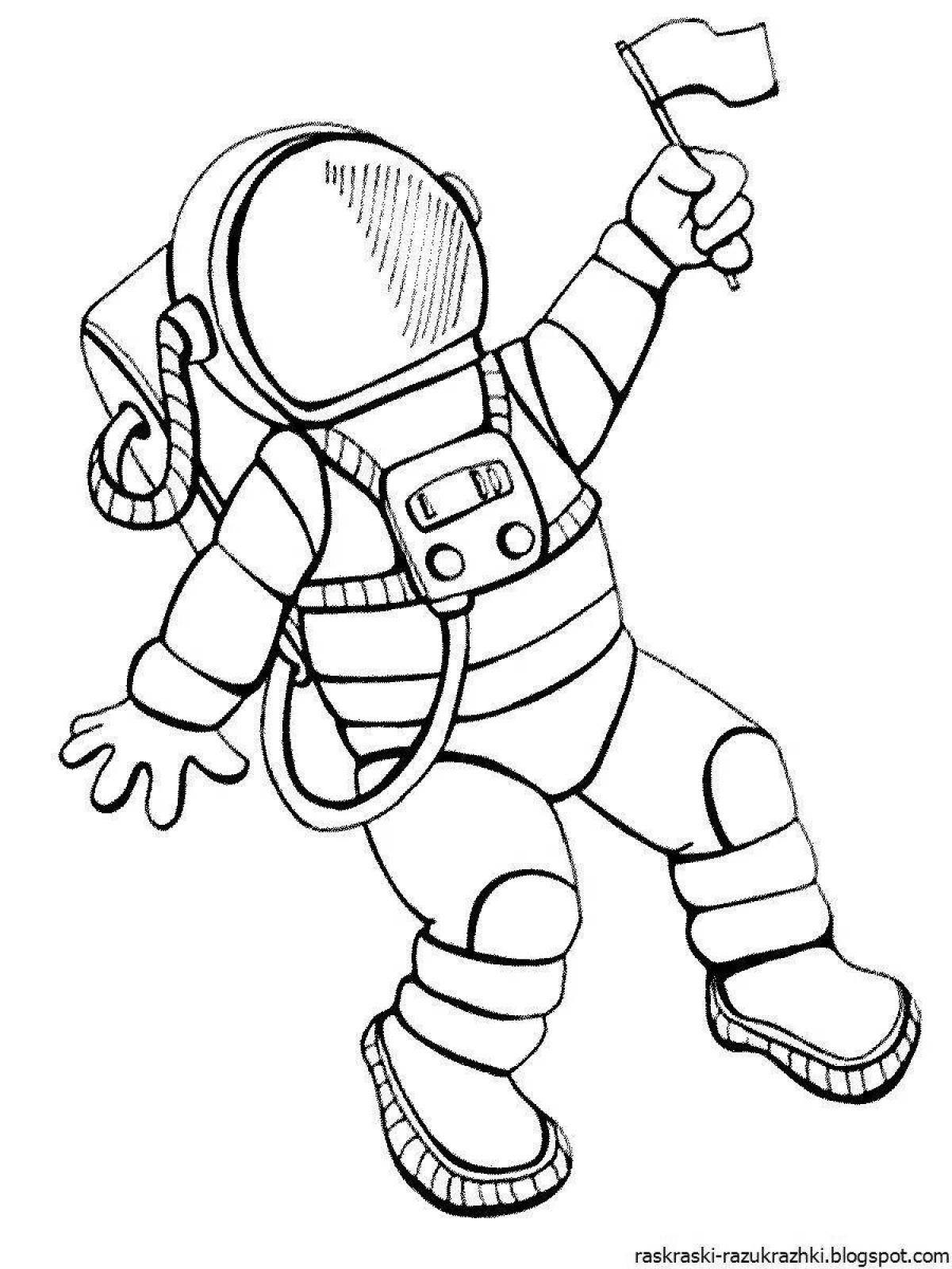 Раскраска сказочный космонавт для детей