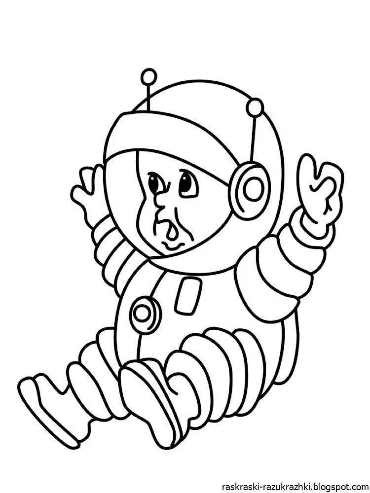 Удивительная раскраска космонавта для детей