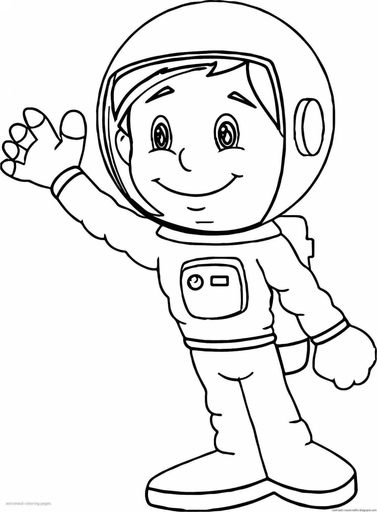 Креативная раскраска космонавта для детей