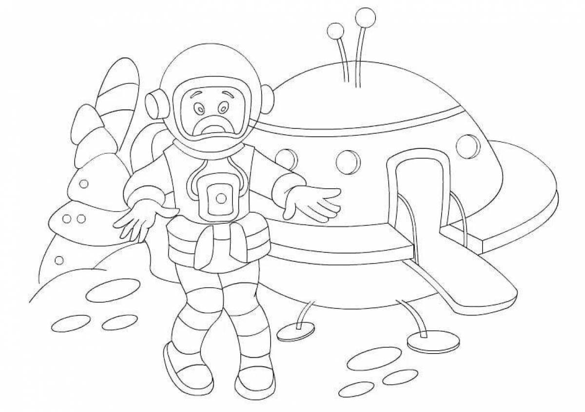 Чудесный астронавт раскраски для детей