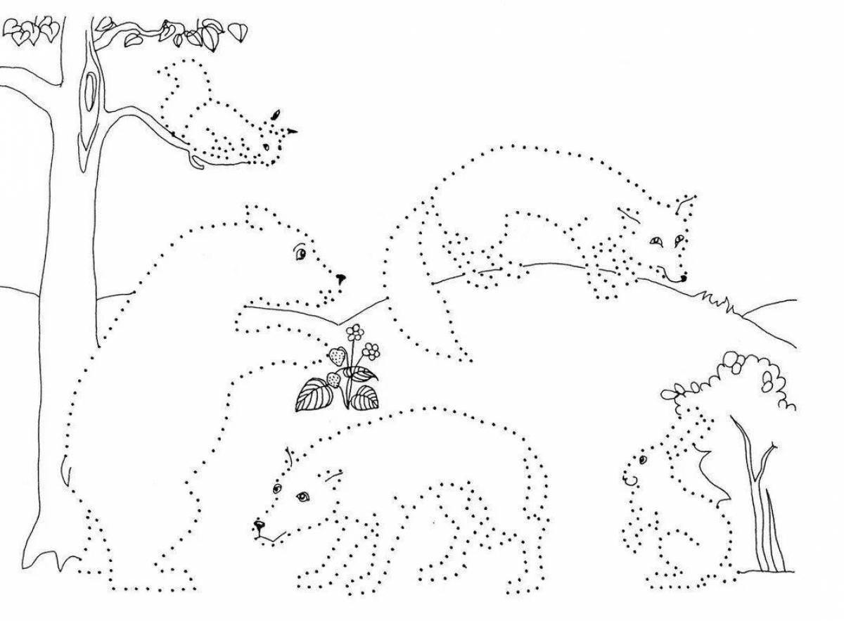 Glitter arctic wolf pack coloring page