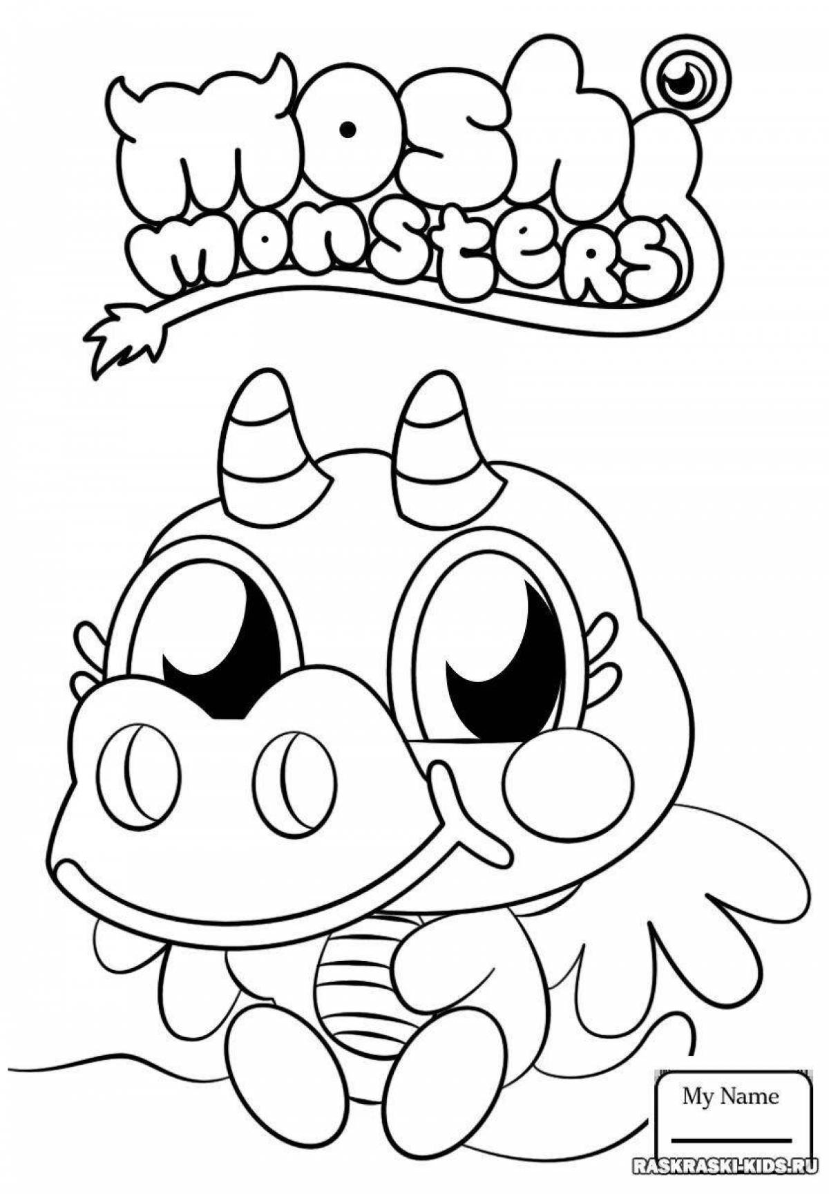 Colorful monsters coloring pages for kids