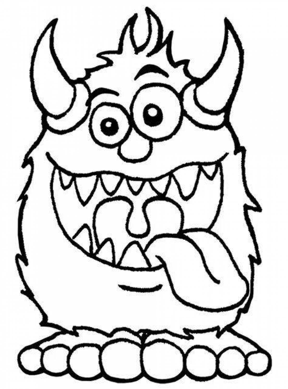 Playful coloring monsters for kids