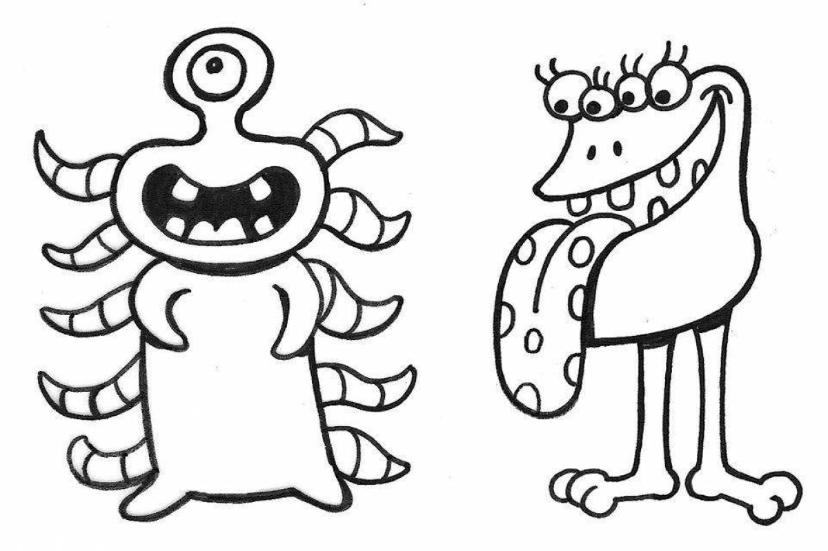Coloring pages monsters for kids