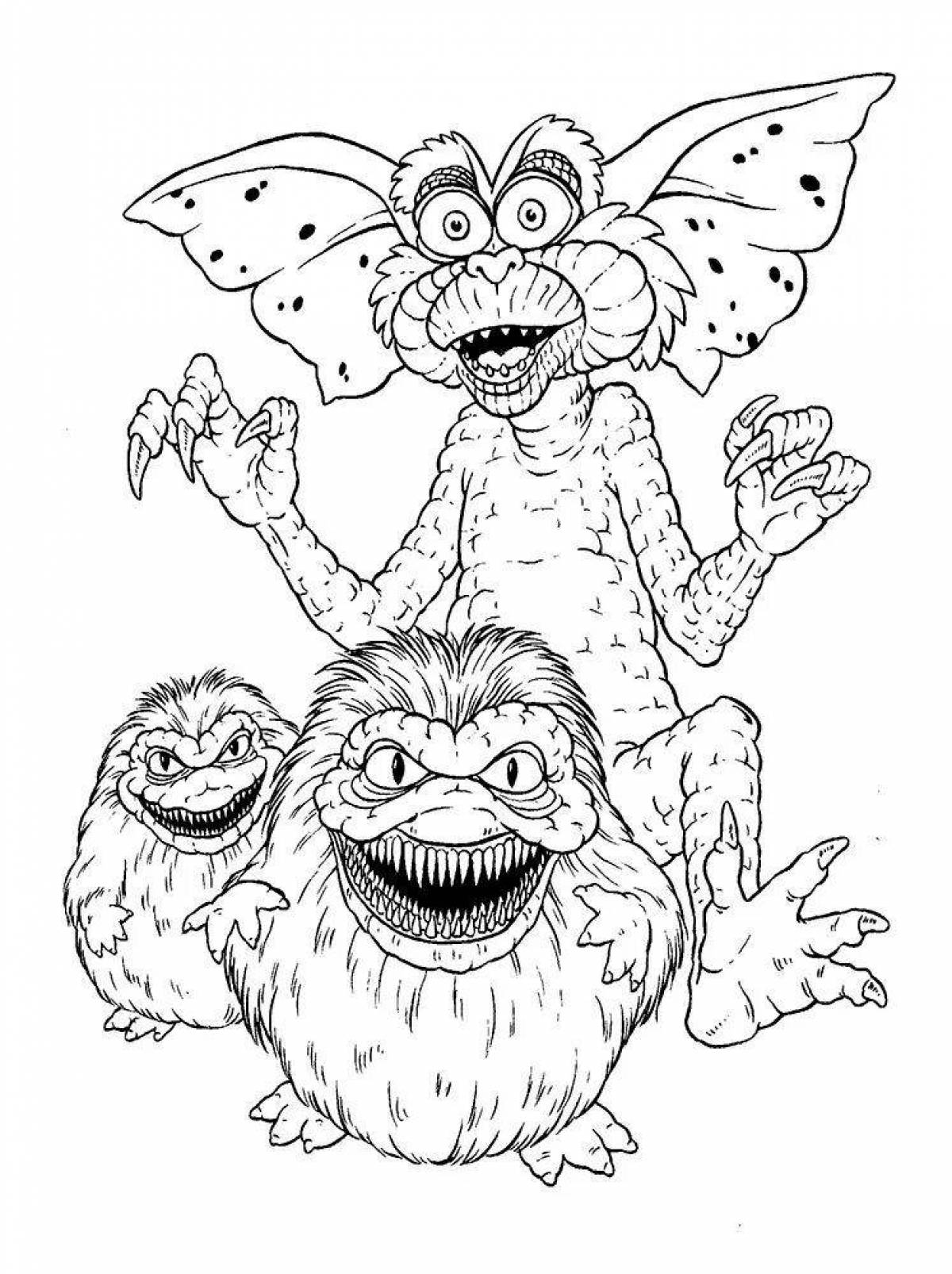 Crazy monster coloring pages for kids