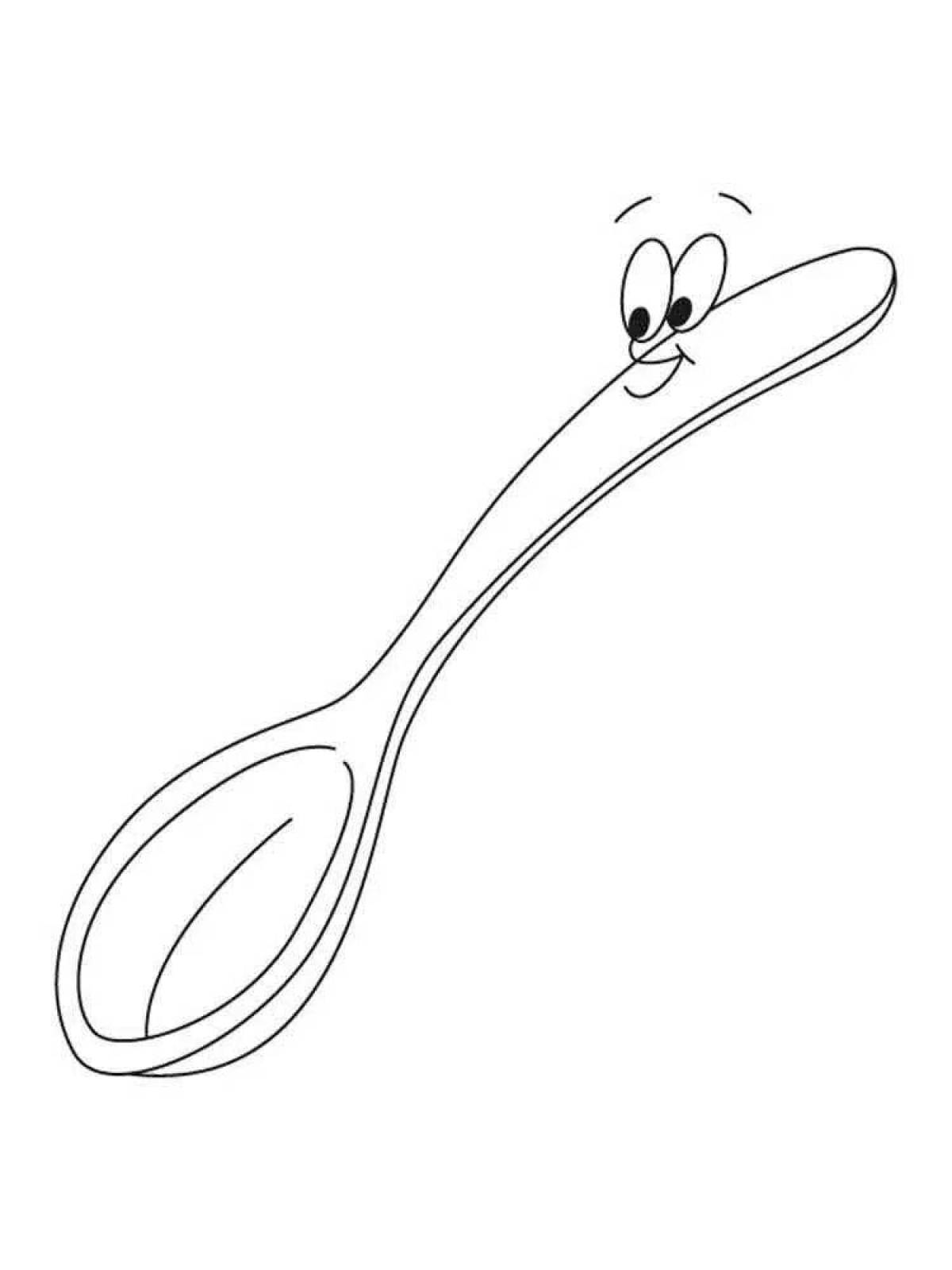 Fun coloring of a spoon for children