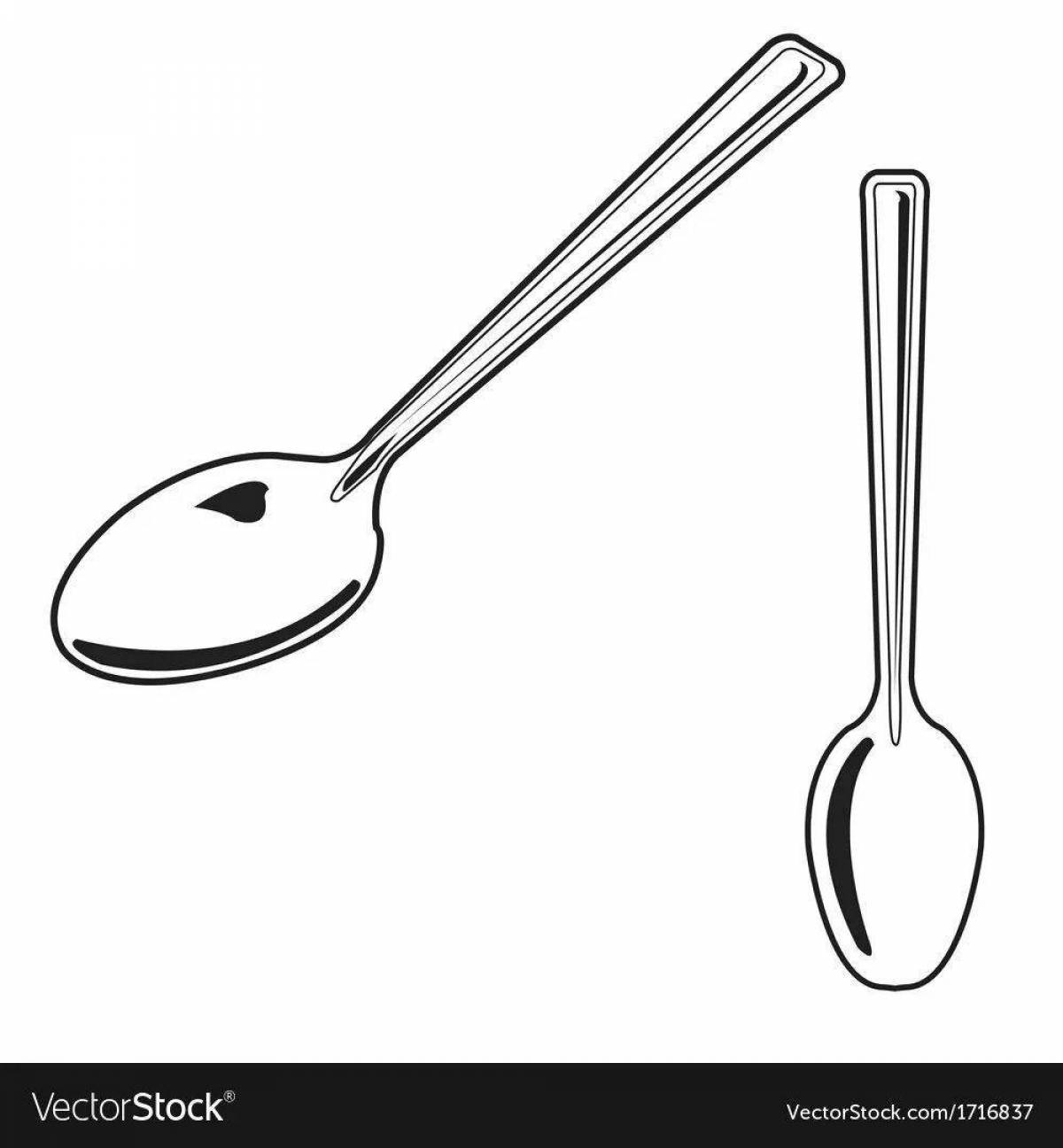 Coloring radiant spoon for kids