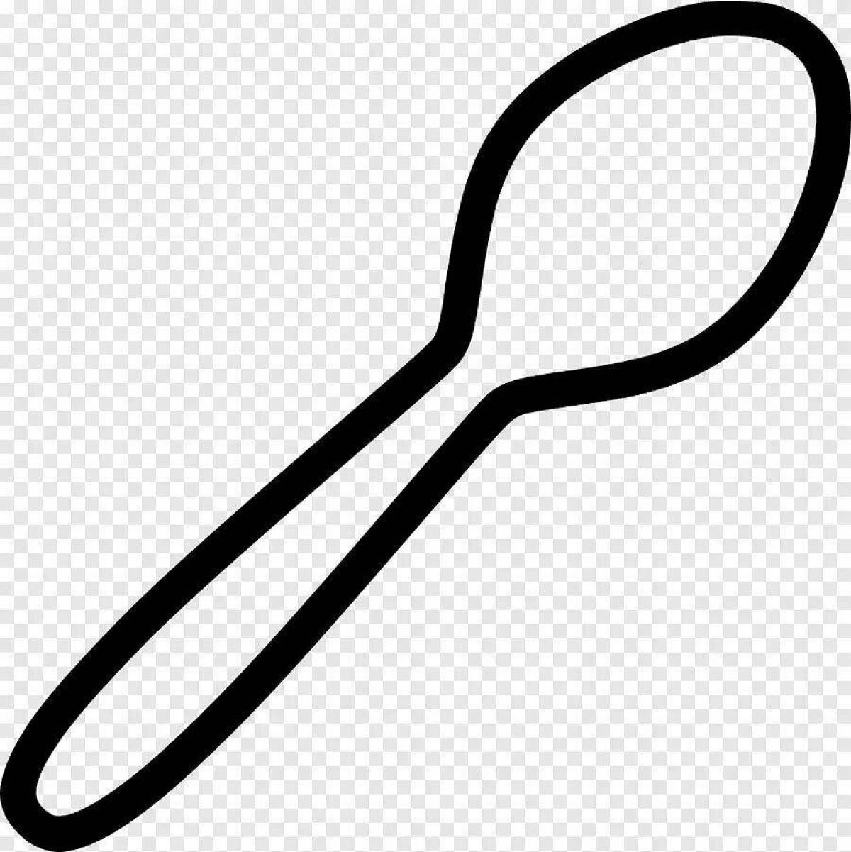 Animated spoon coloring page for kids