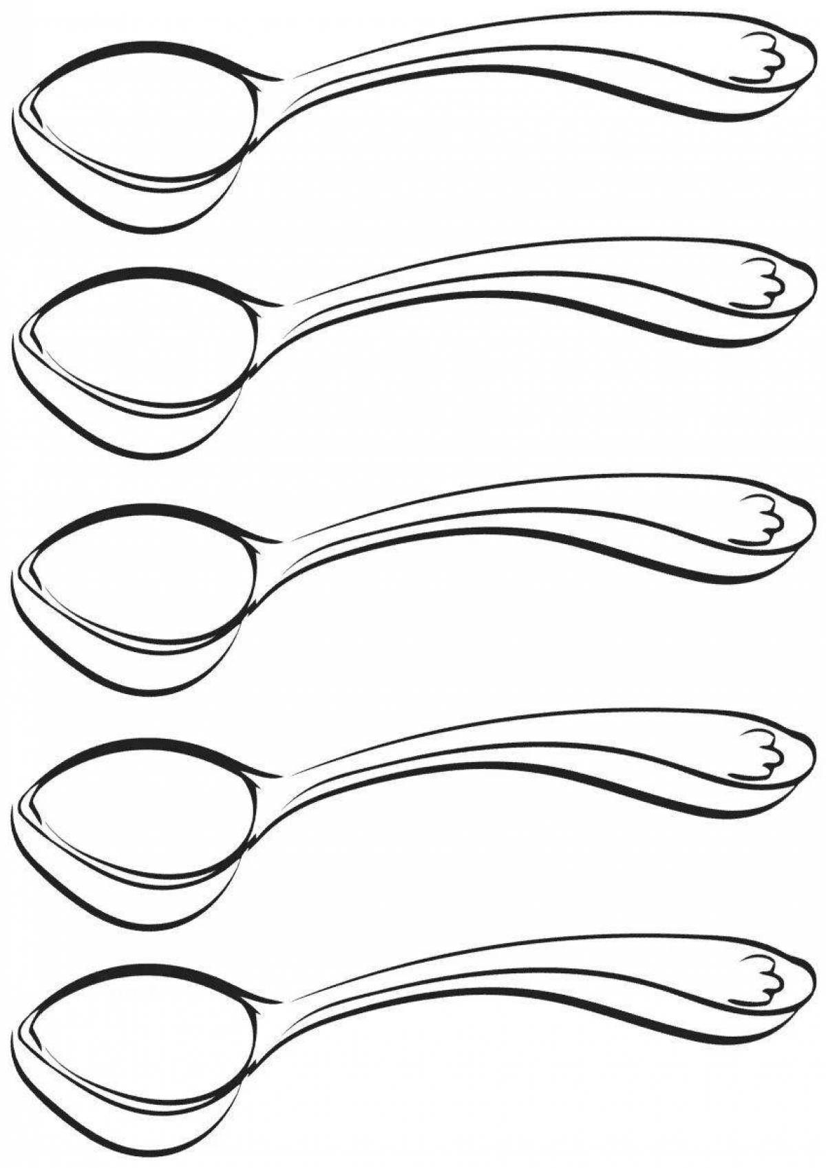 Coloring book for children with a sparkling spoon