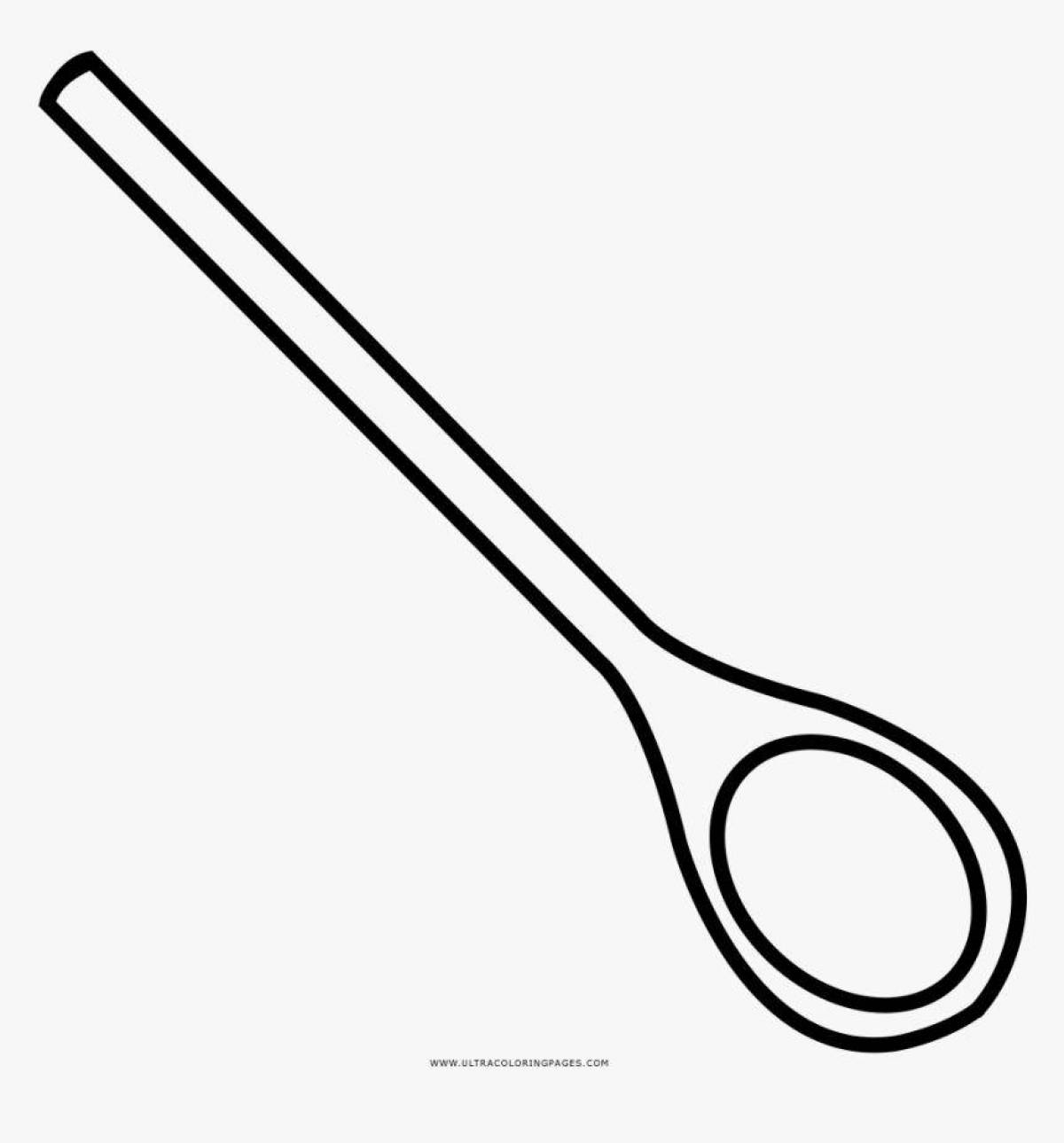 Colorful baby spoon coloring page