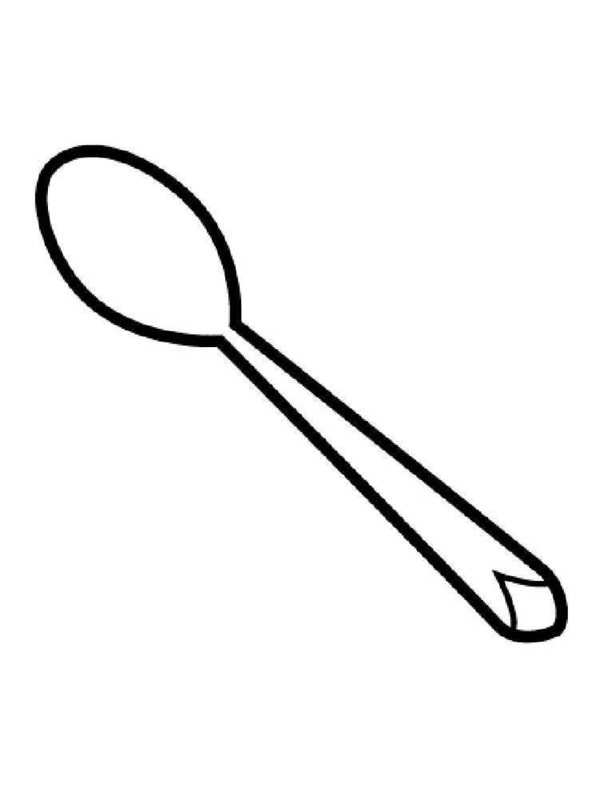 Coloring book glowing spoon for kids
