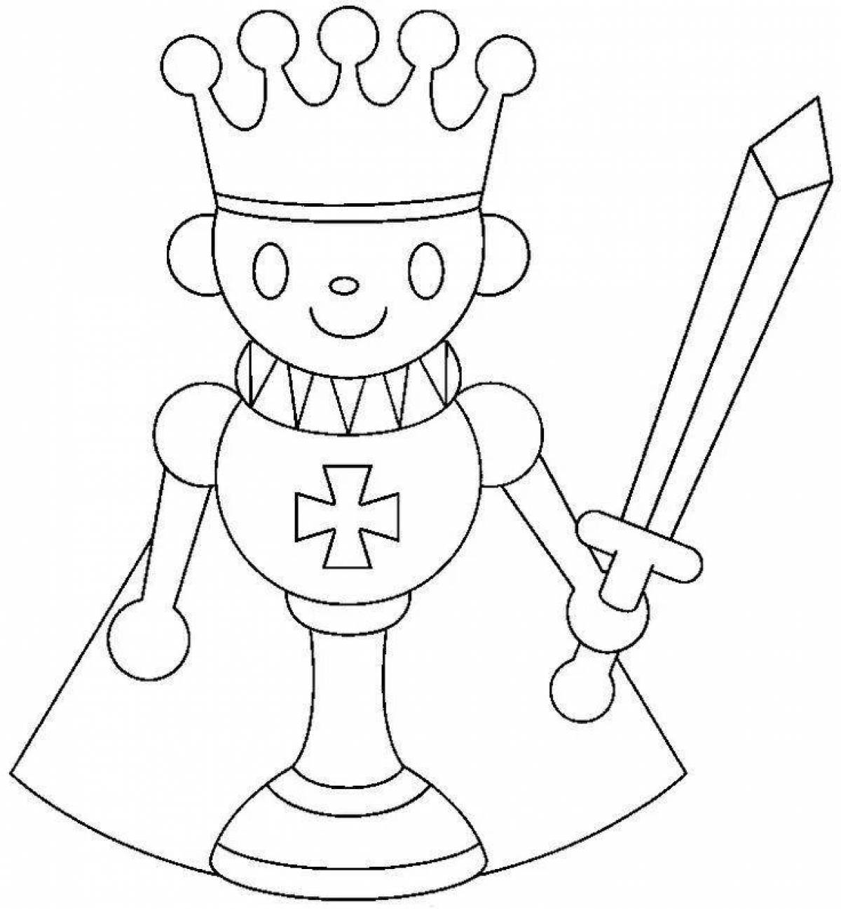 Colorful chess coloring book for preschoolers
