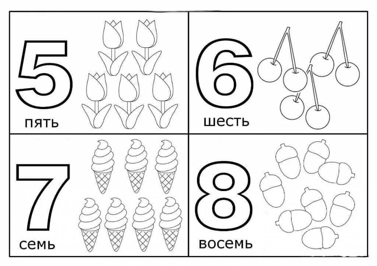 Color-radiant count up to 10 coloring page