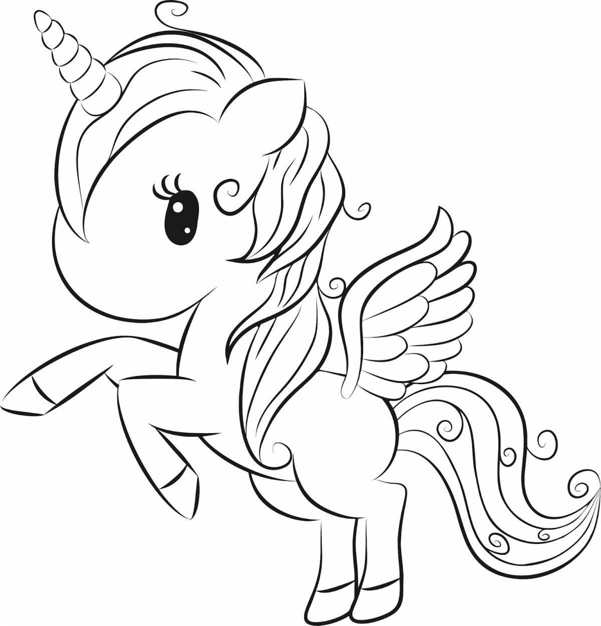 Unicorn coloring page for girls #19