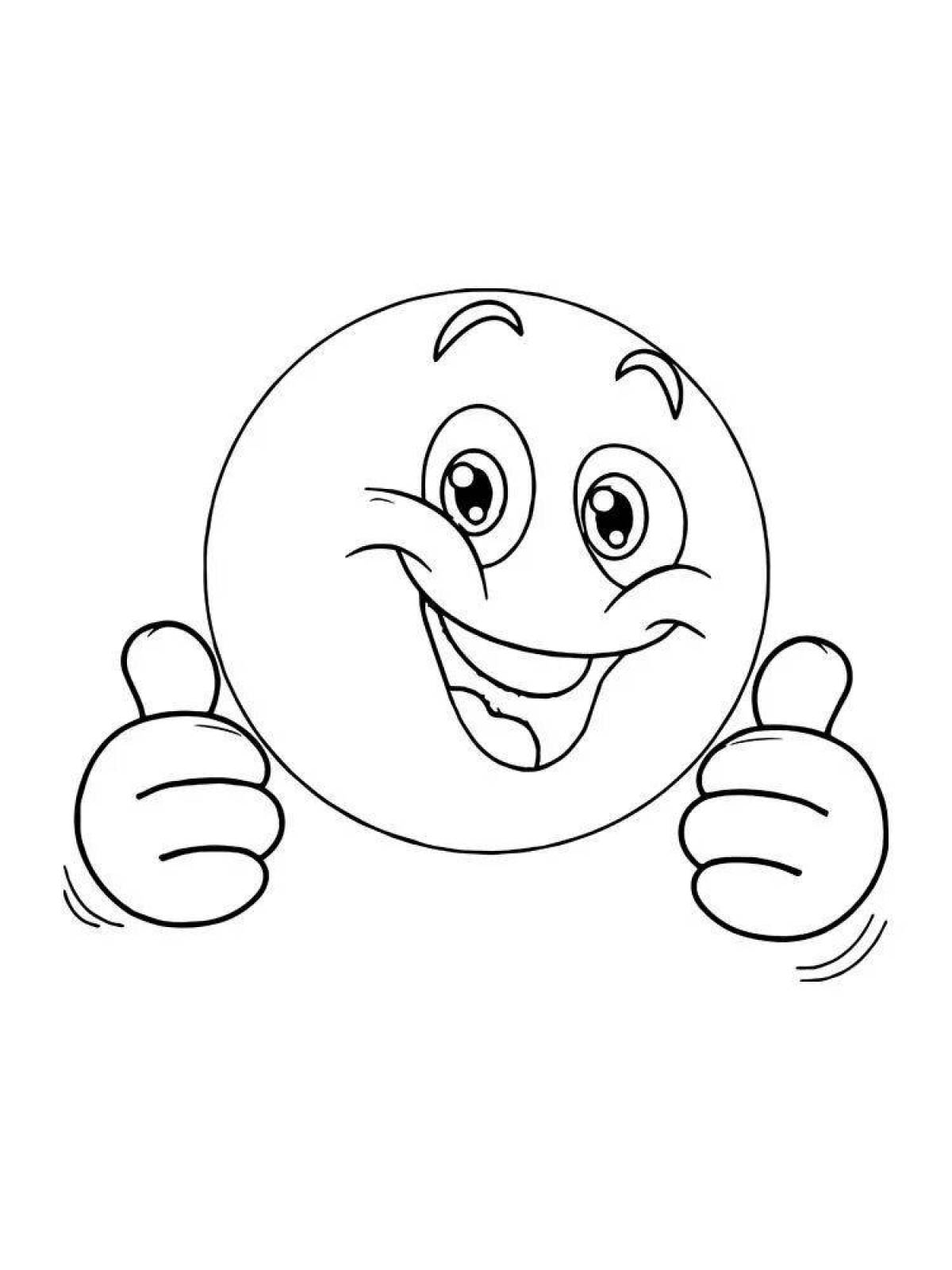 Animated emoji coloring page for kids