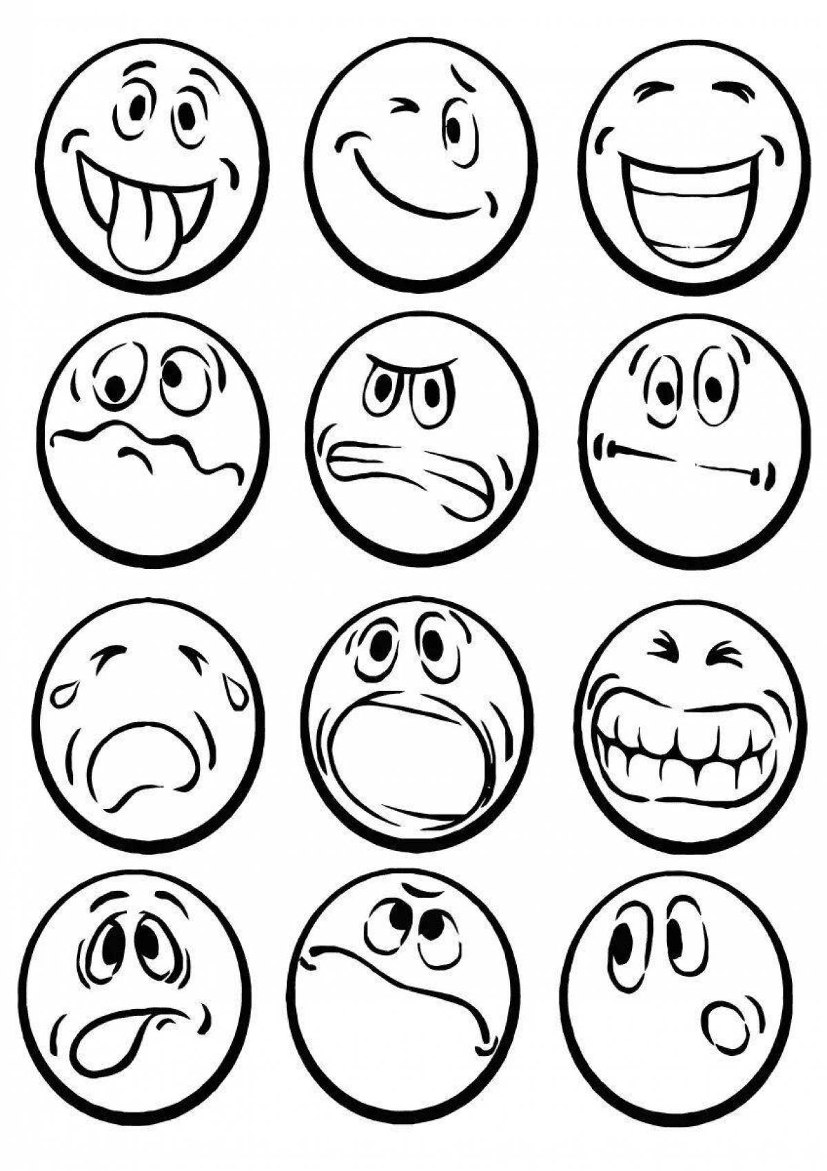 Amazing emoji coloring page for kids