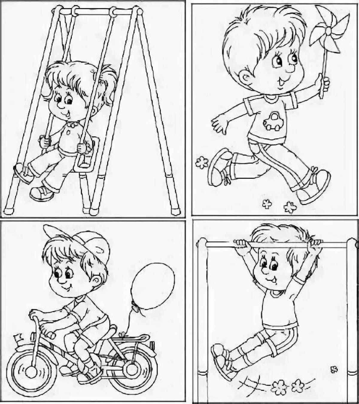Colorful healthy lifestyle coloring page