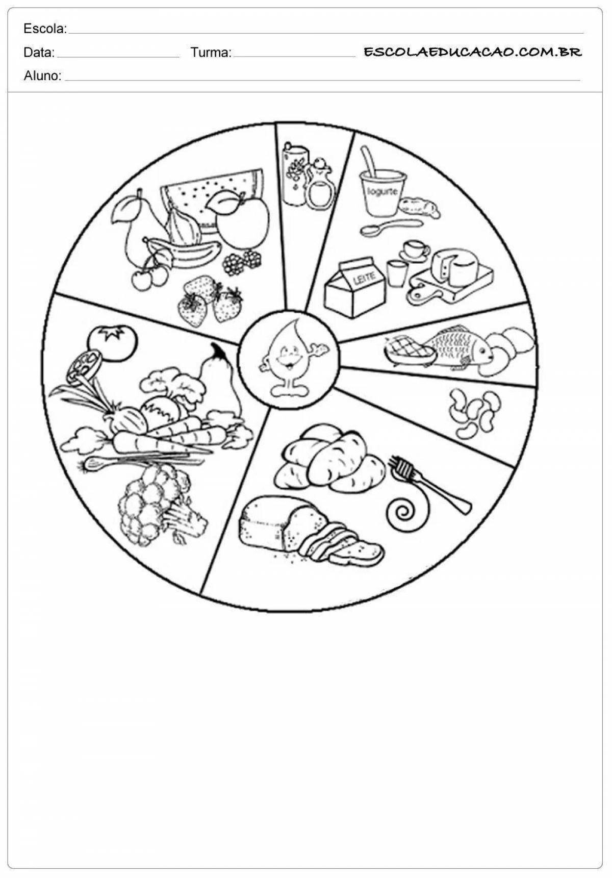 Coloring book encouraging a healthy lifestyle