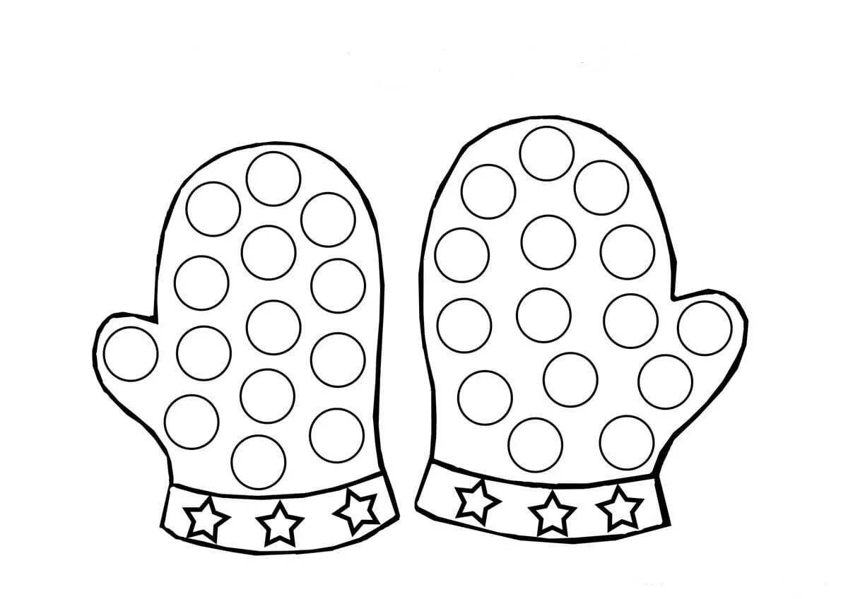 Creative mitten coloring for 2-3 year olds