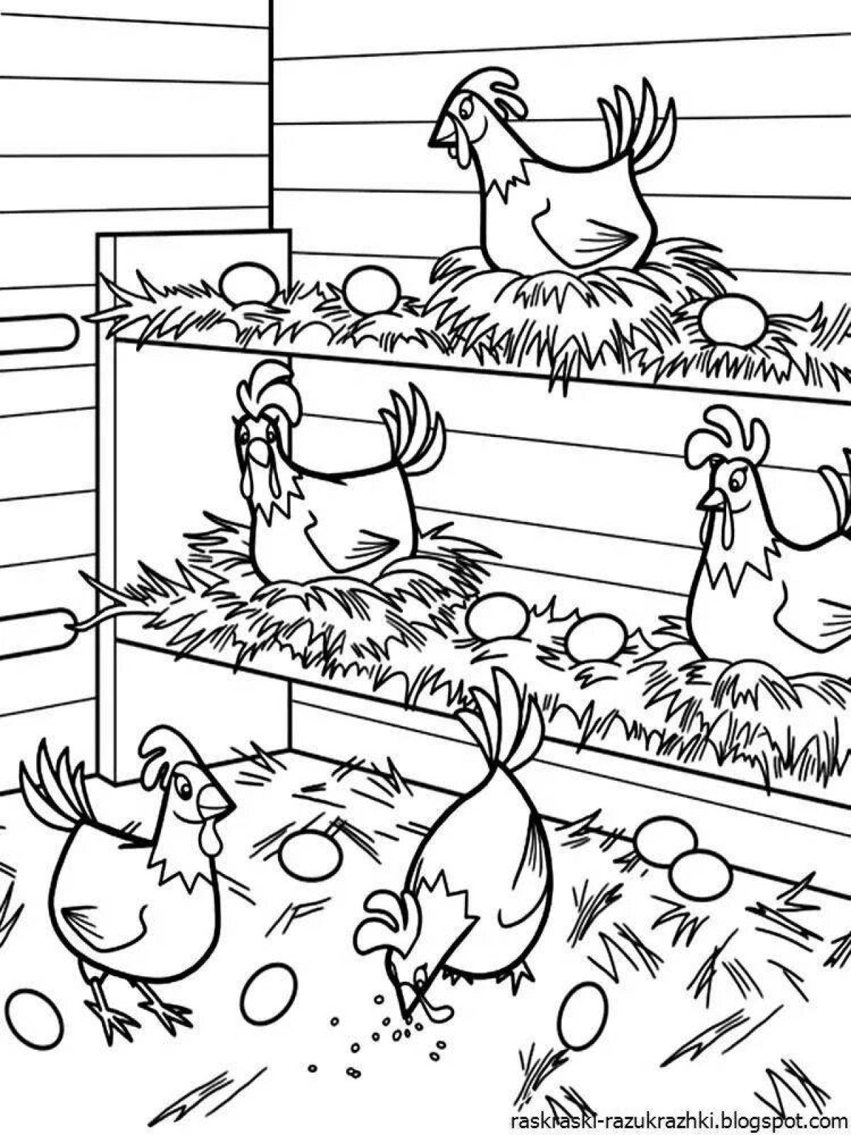 Cute bird coloring page for babies