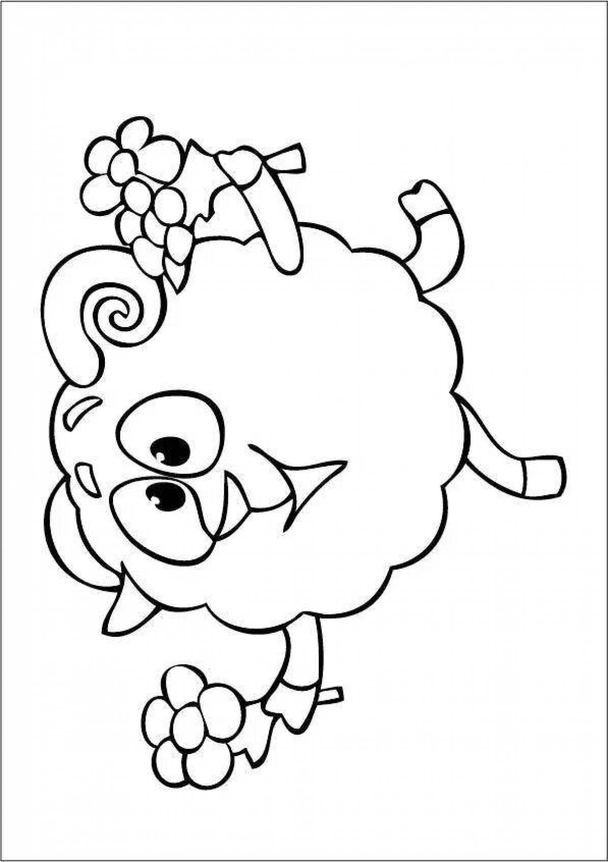 Lamb wavy coloring book