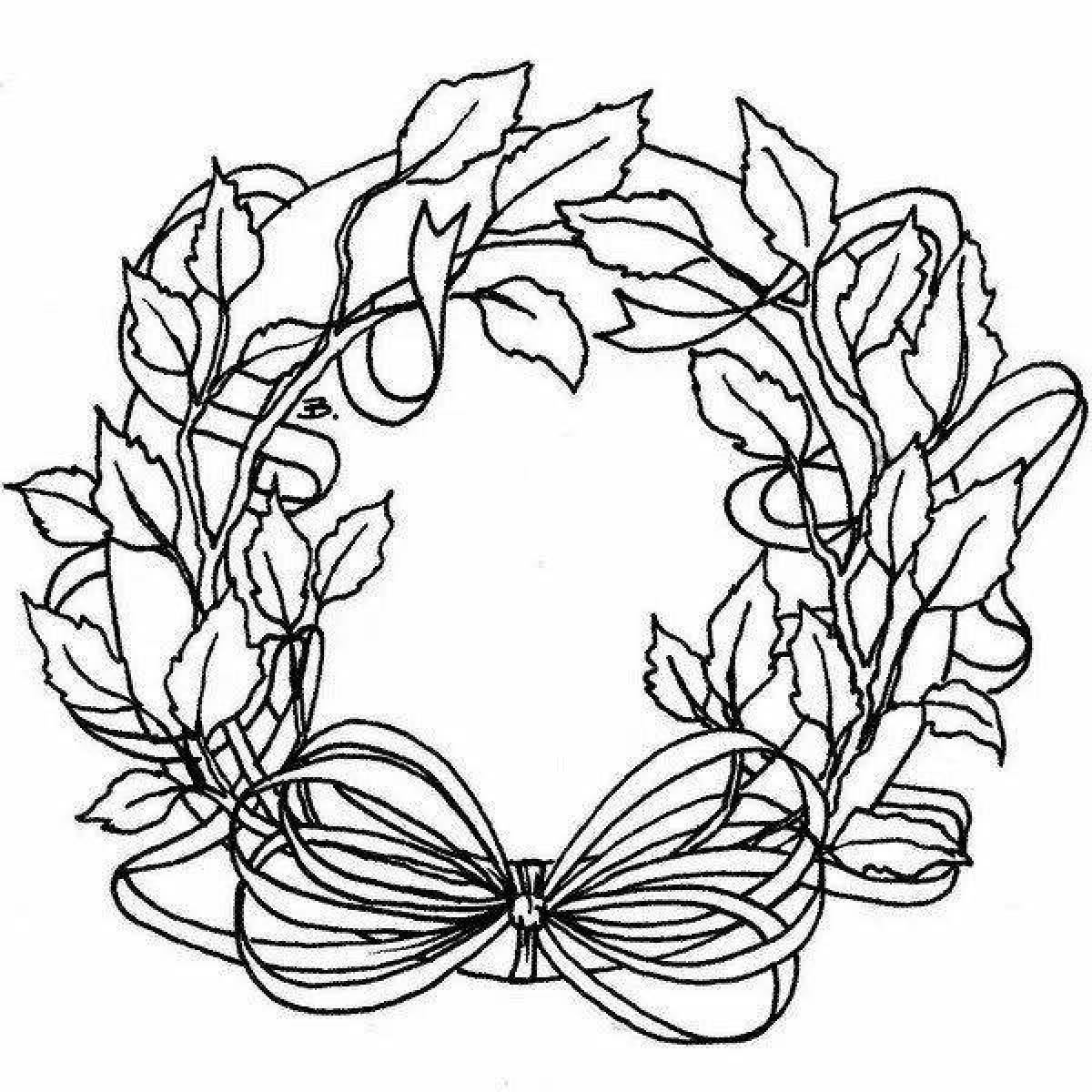 Luminous wreath coloring page