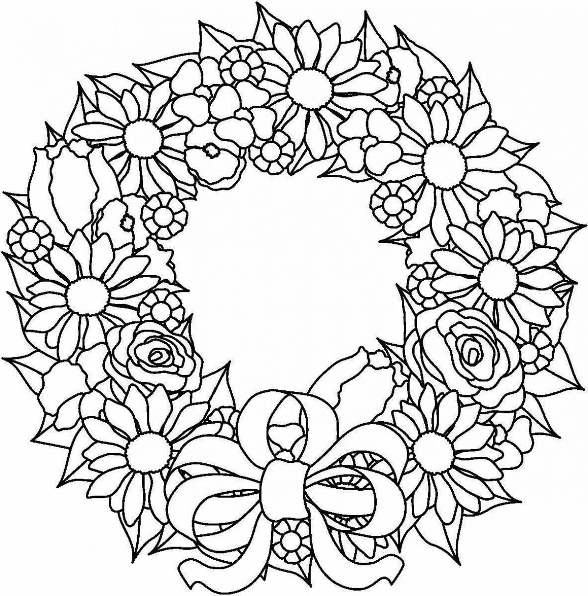 Wreath live coloring page