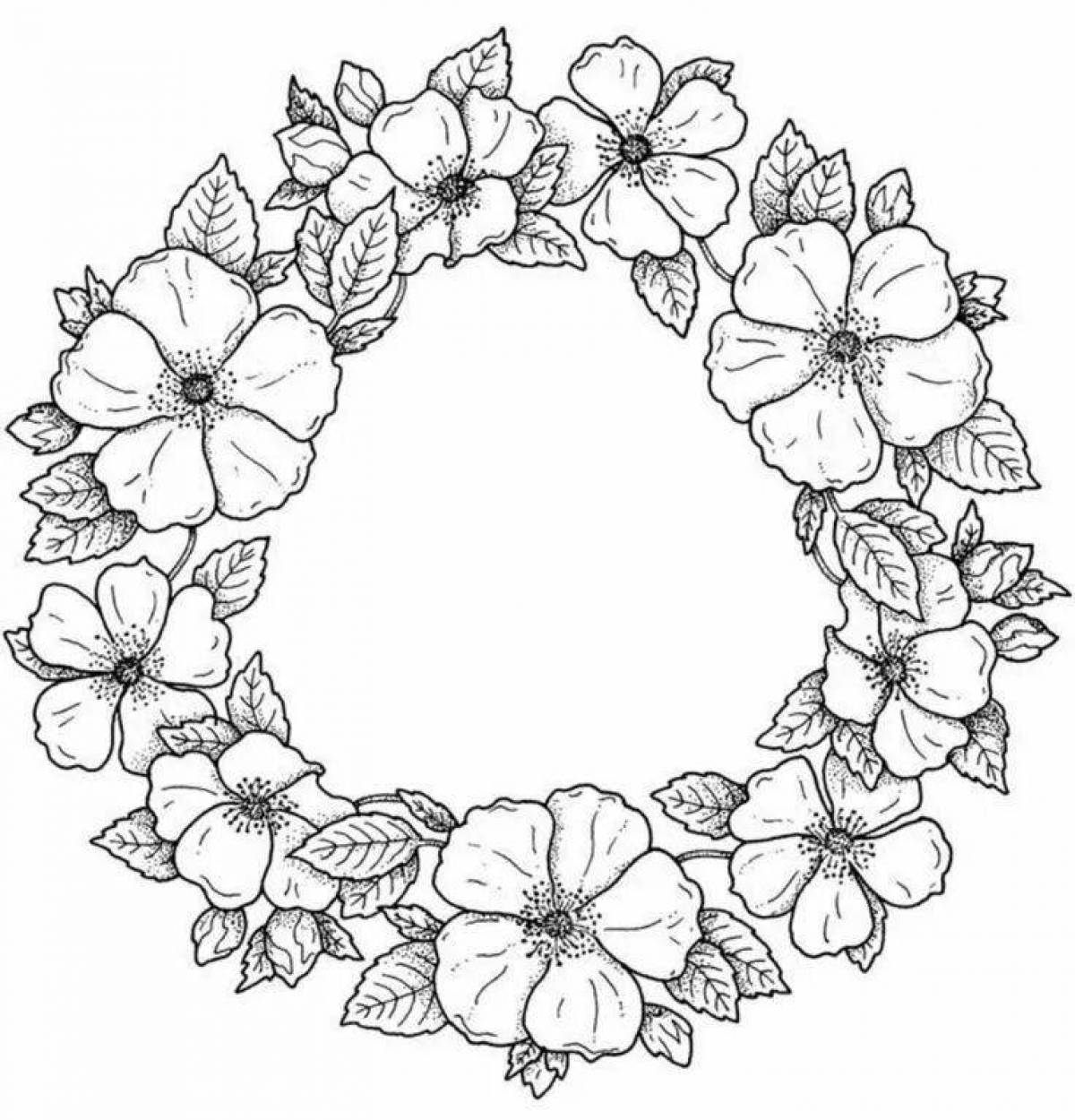 Charming wreath coloring page