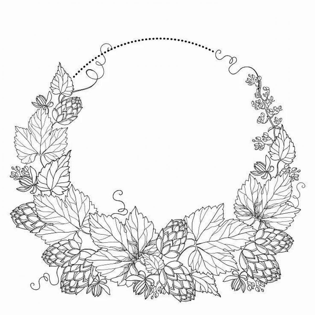 Fine wreath coloring page