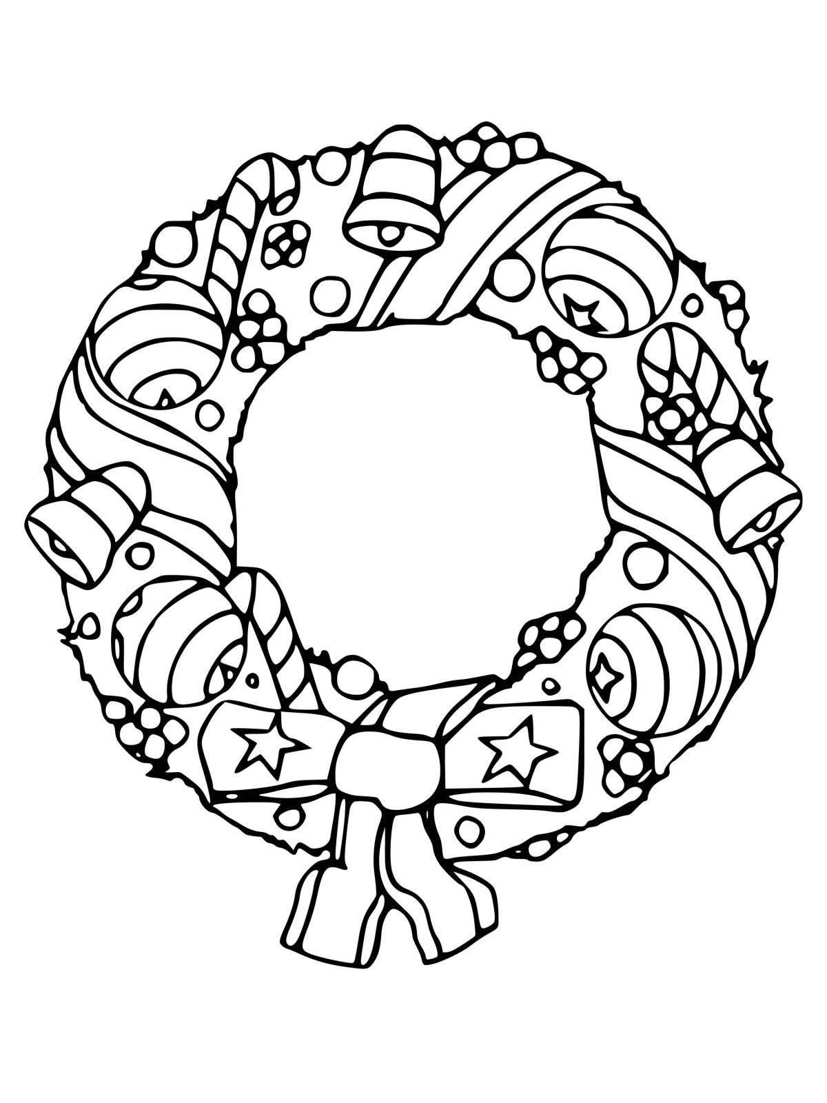 Fairy wreath coloring page