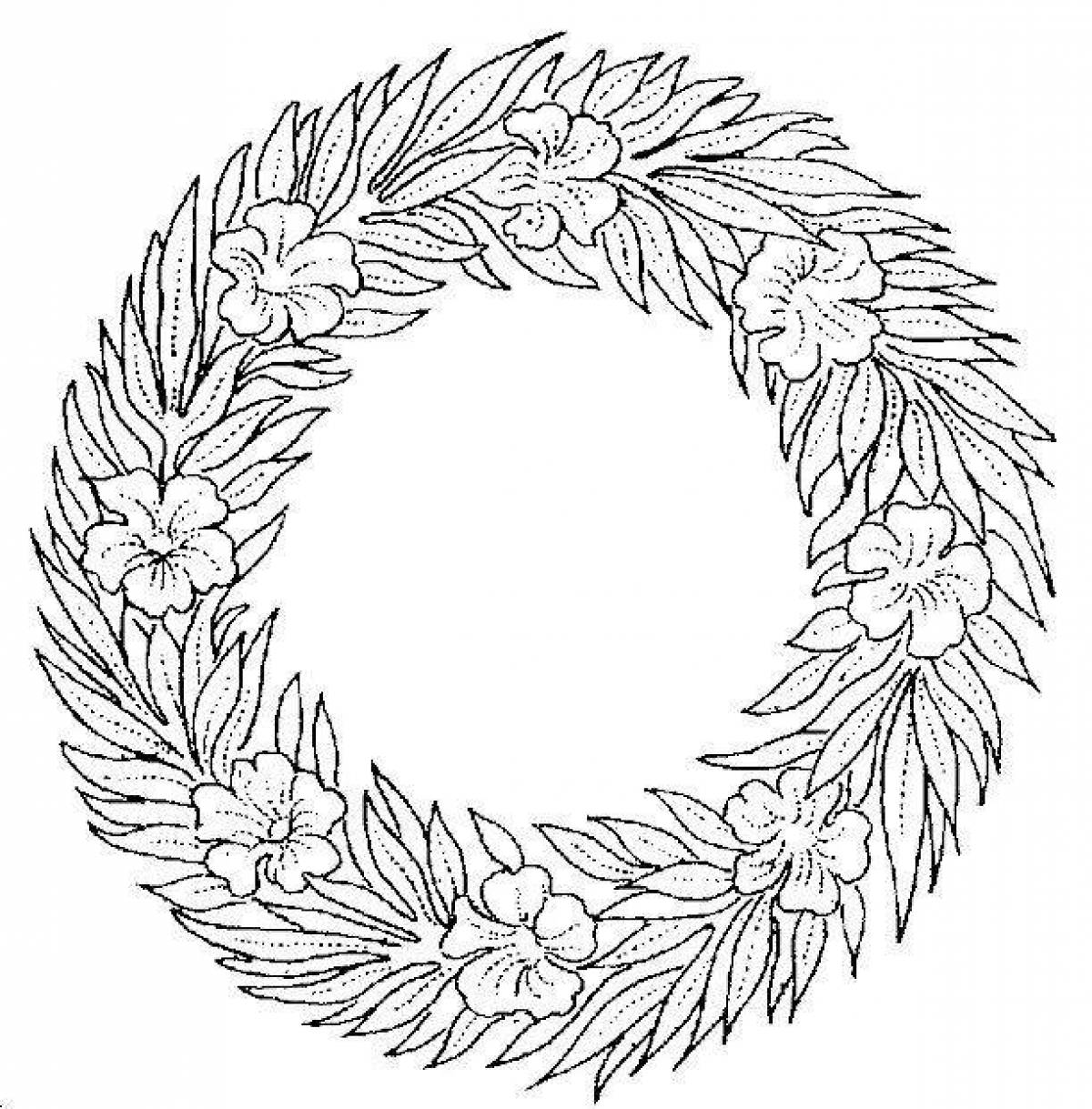 Calm wreath coloring page