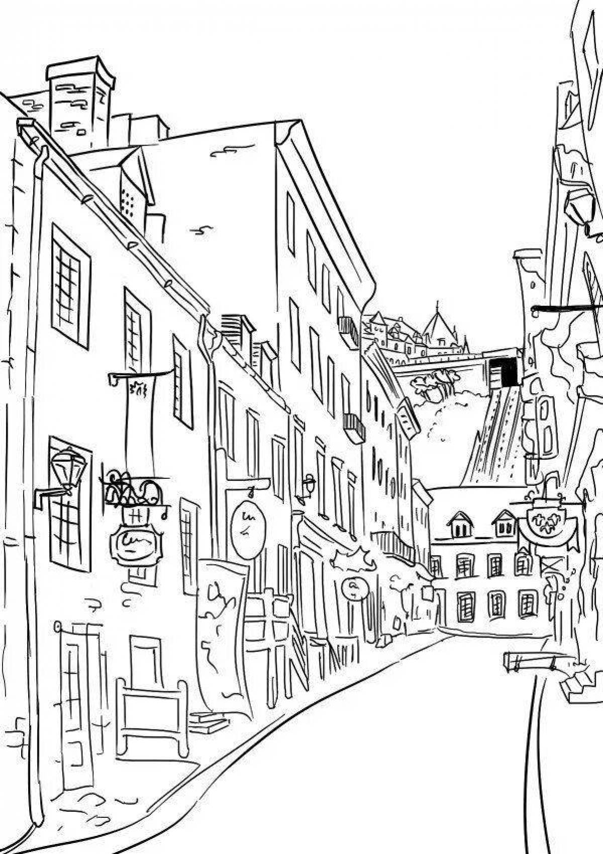 Magic street coloring page