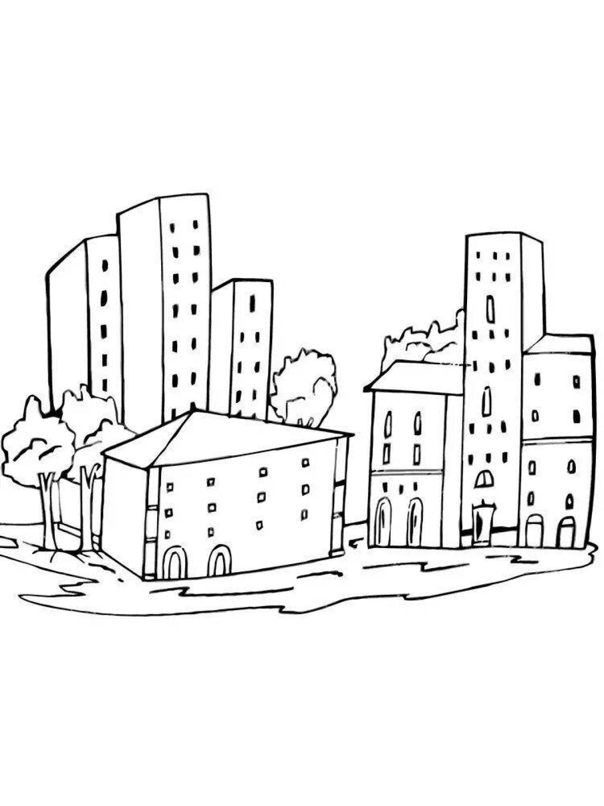 Colored street coloring page