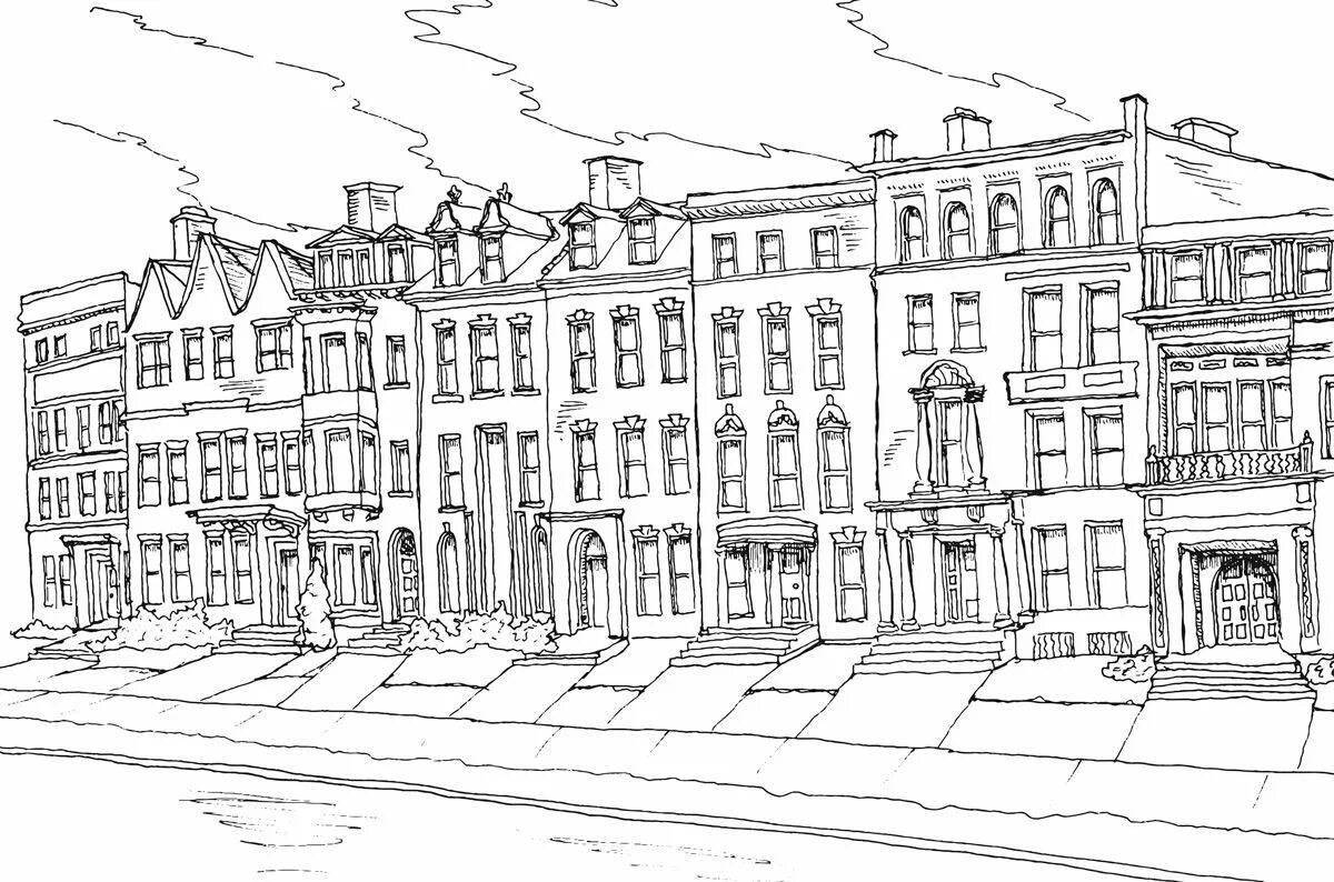 Colour-explosion street coloring page