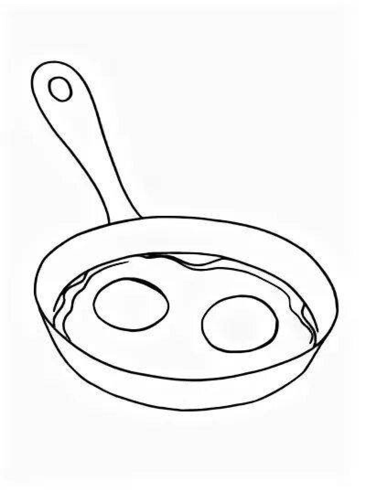 Playful scrambled eggs coloring page