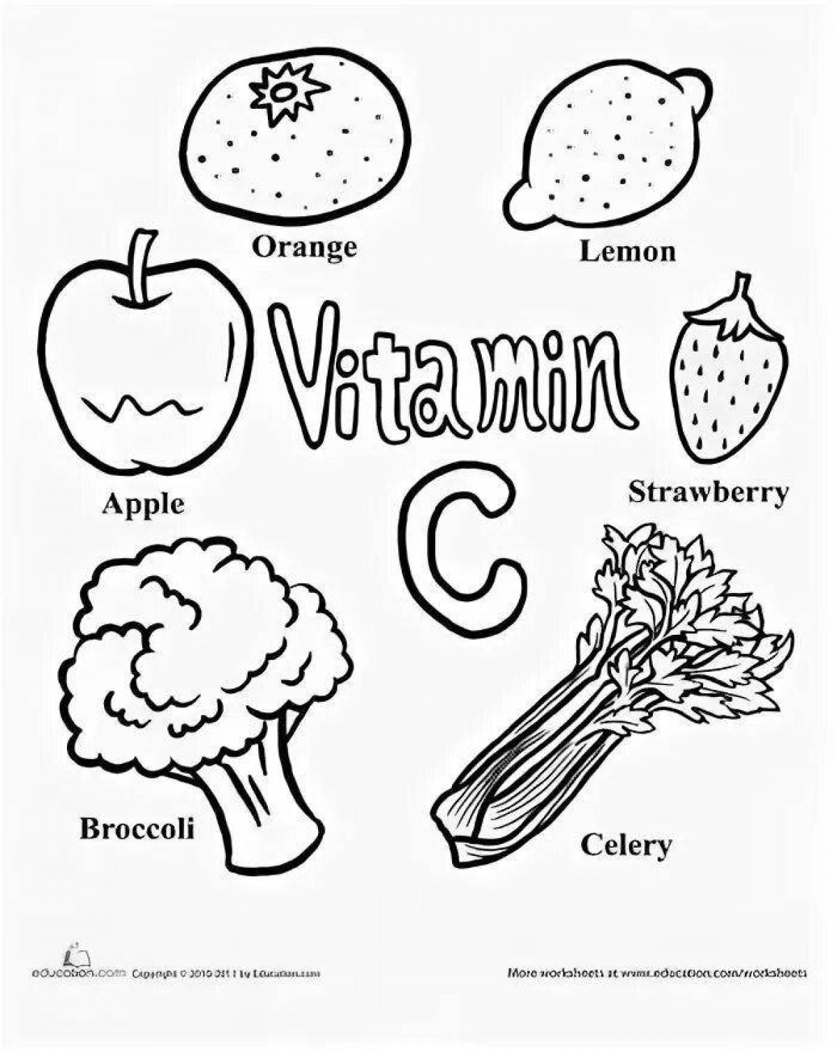Вдохновляющая раскраска витамины