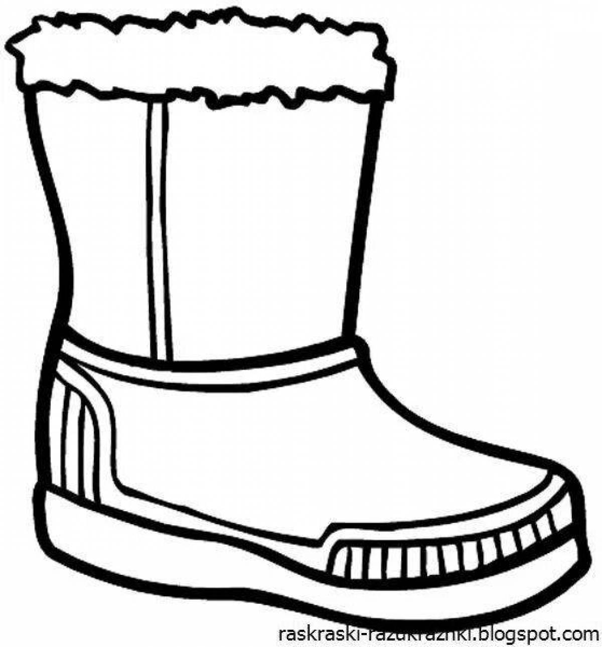 Radiant coloring page boots
