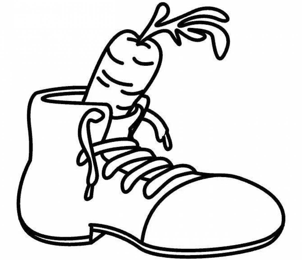 Impressive boot coloring pages