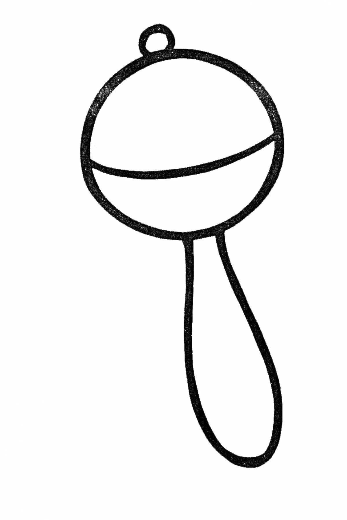 Bright rattle coloring page