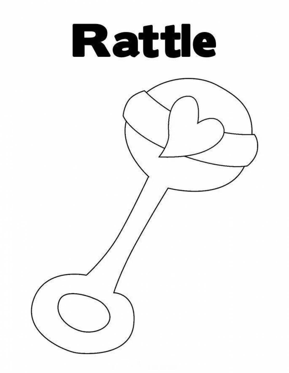 Adorable rattle coloring page