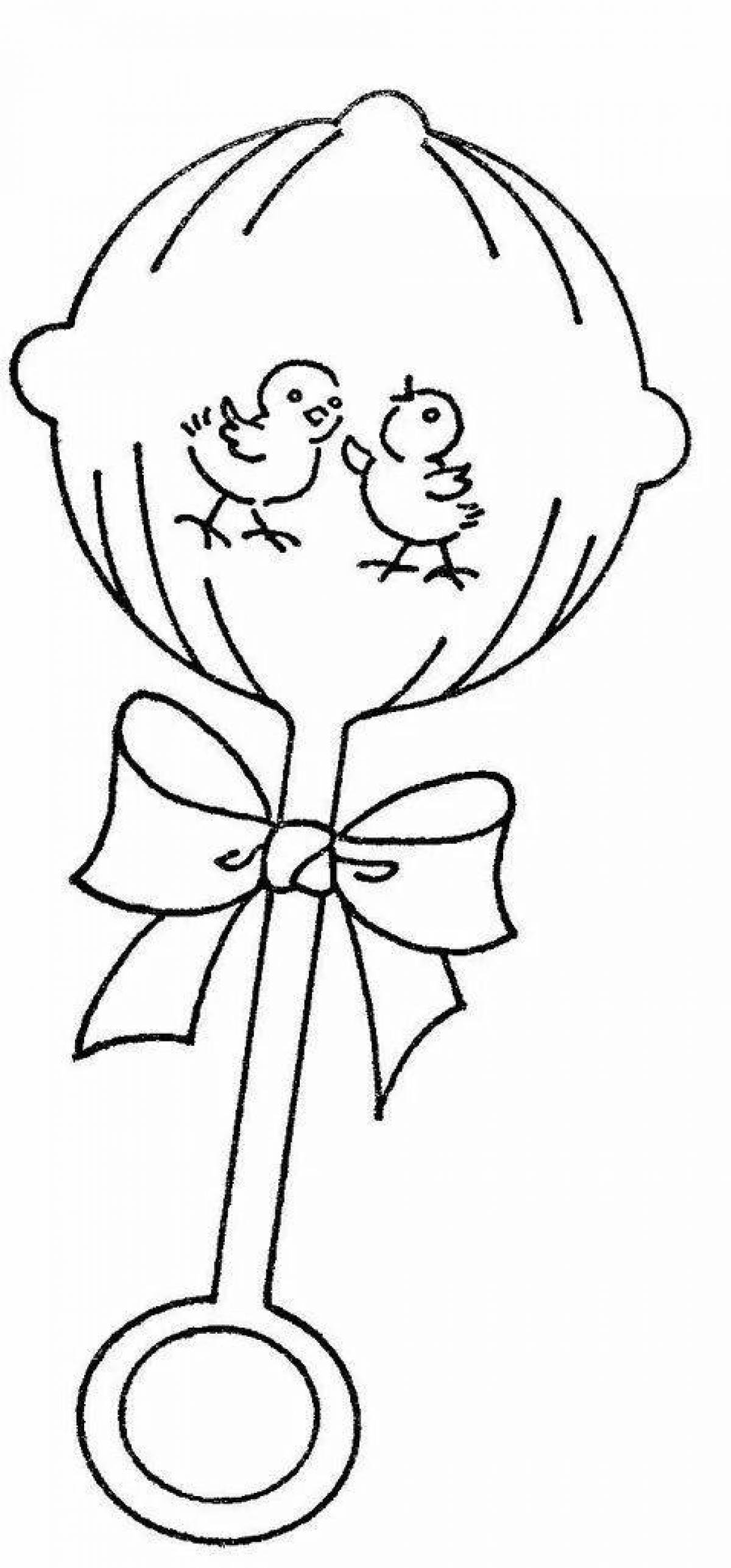 Cute rattle coloring page