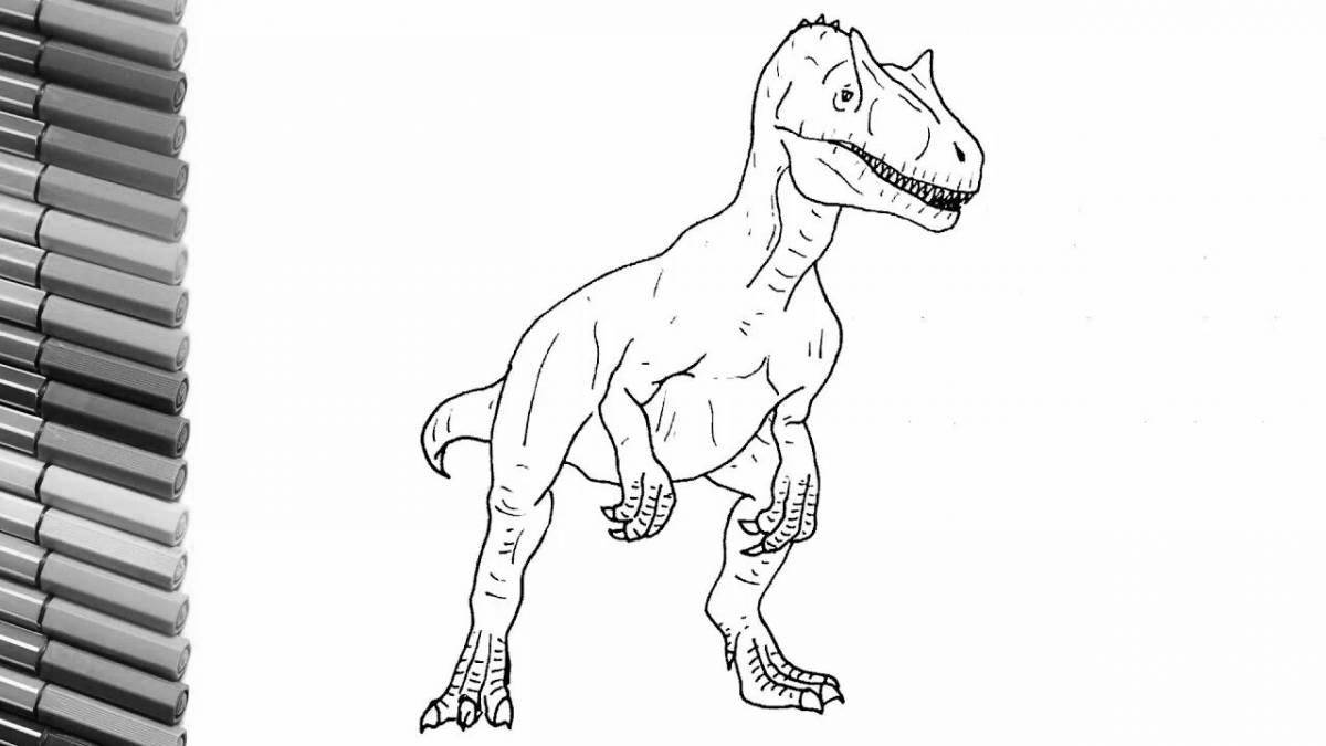 Glowing allosaurus coloring page