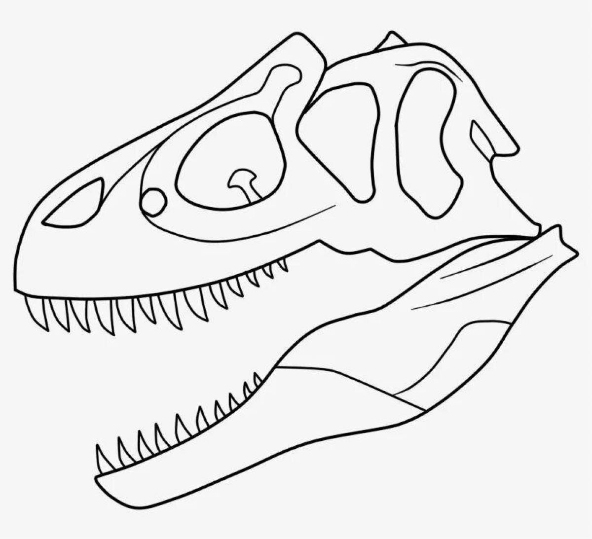 Colorfully crafted allosaurus coloring page