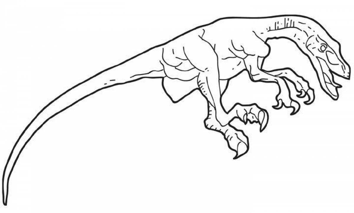 Colorfully drawn allosaurus coloring page