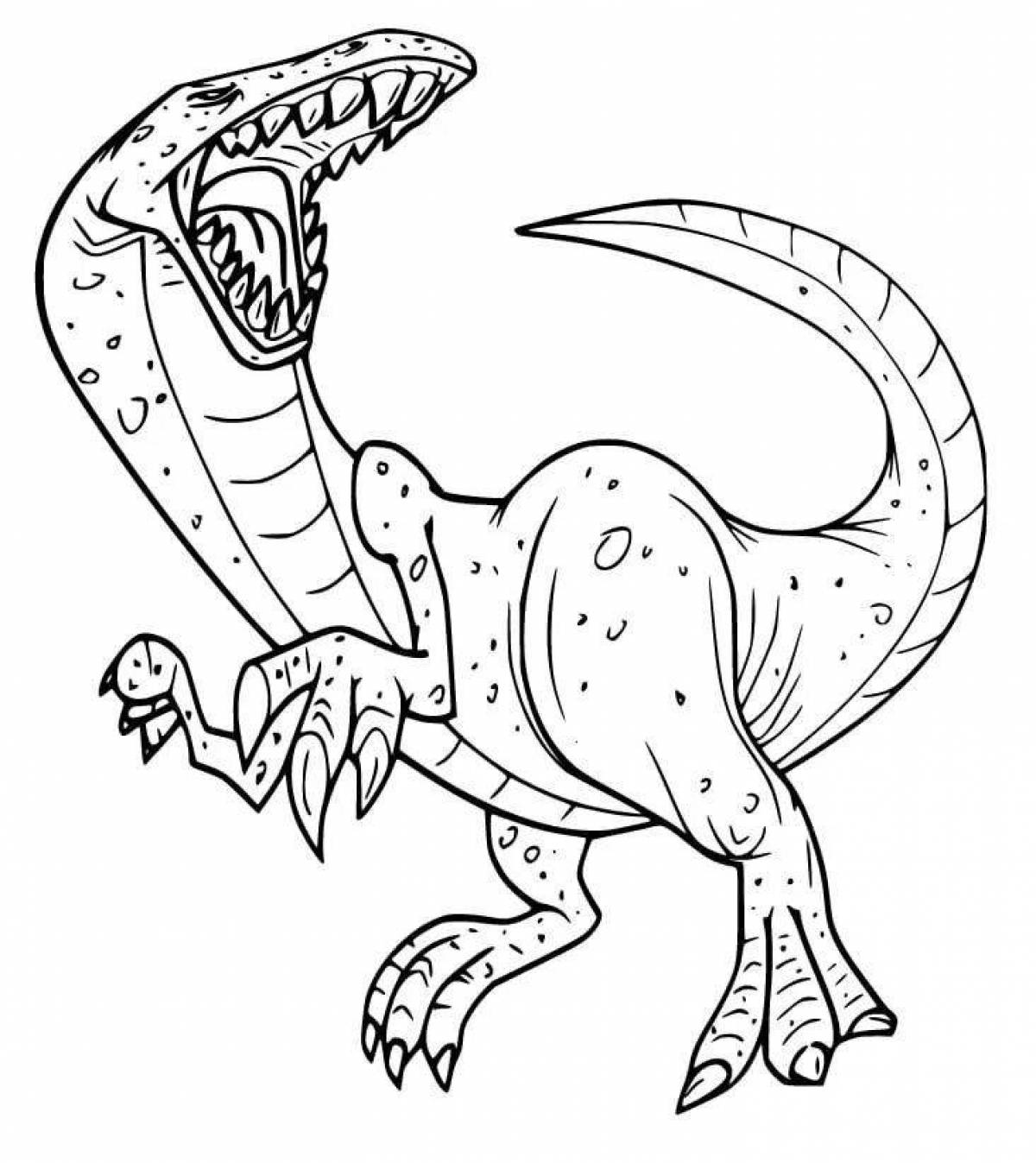Colorfully decorated allosaurus coloring book