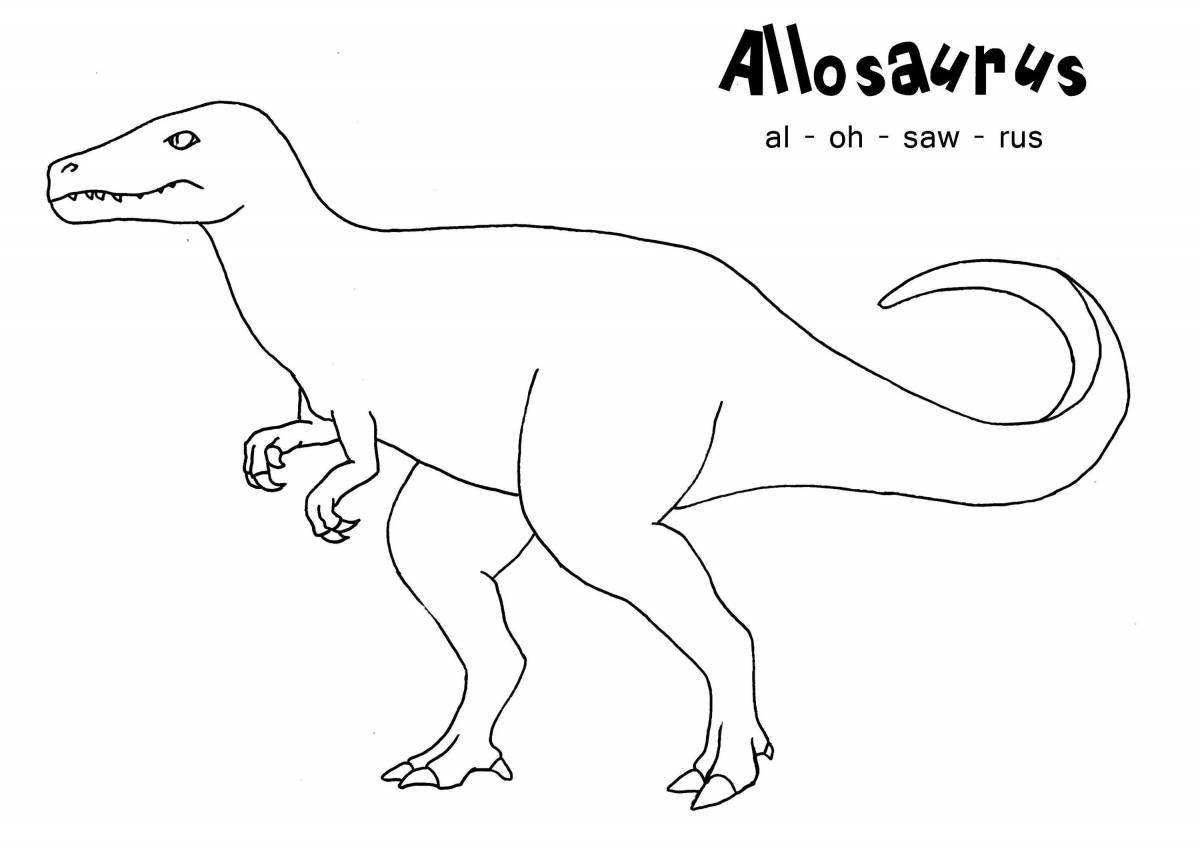 Colorfully Inlaid Allosaurus Coloring Page