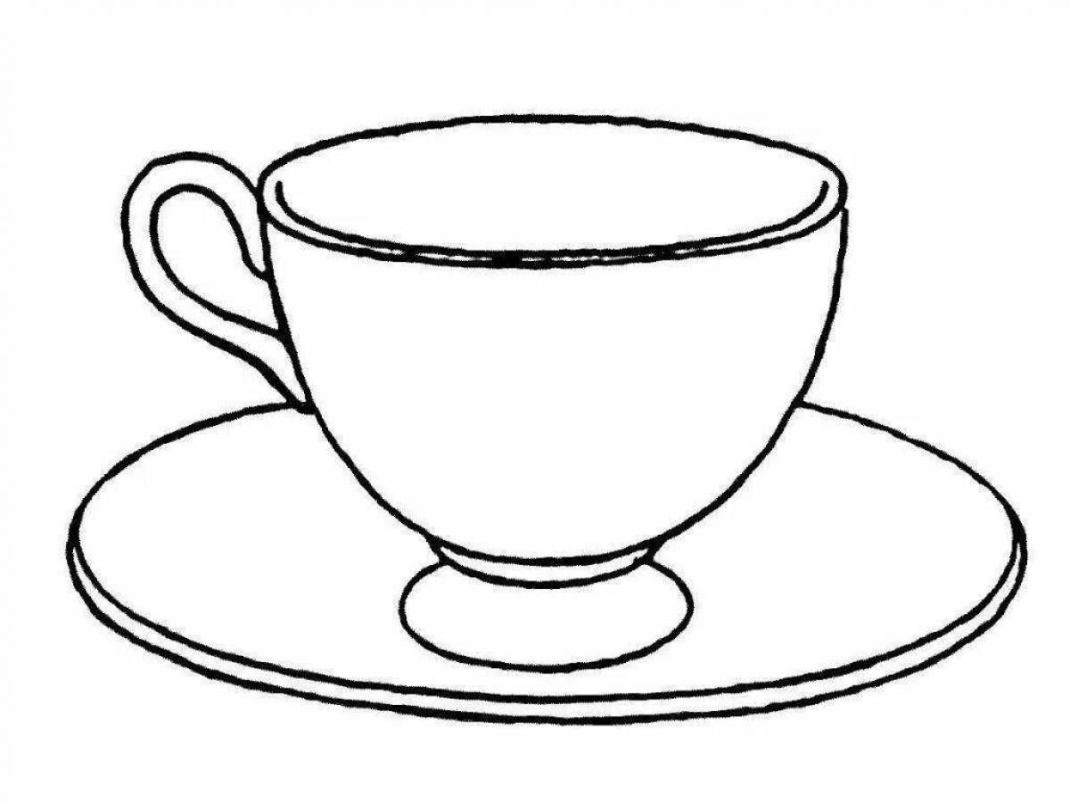Coloring page festive saucer