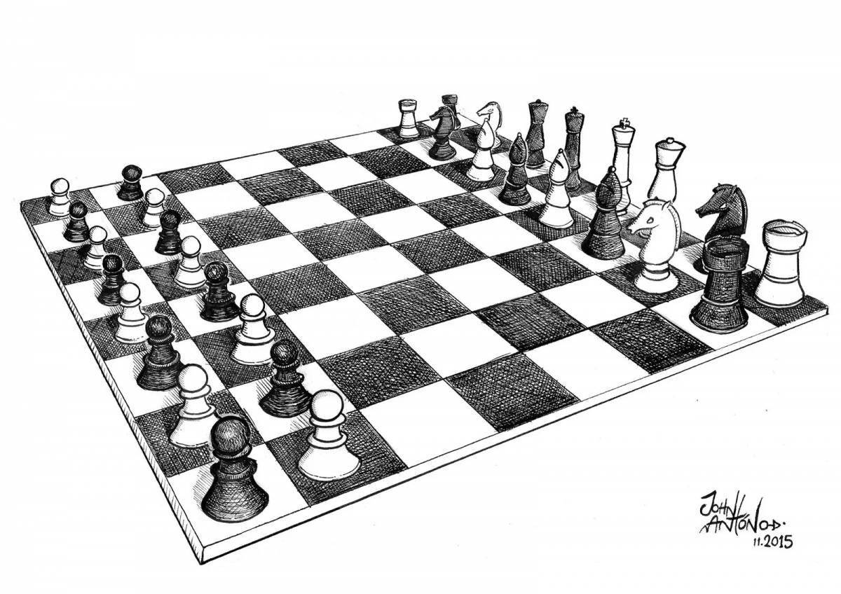 Раскраска веселая шахматная доска