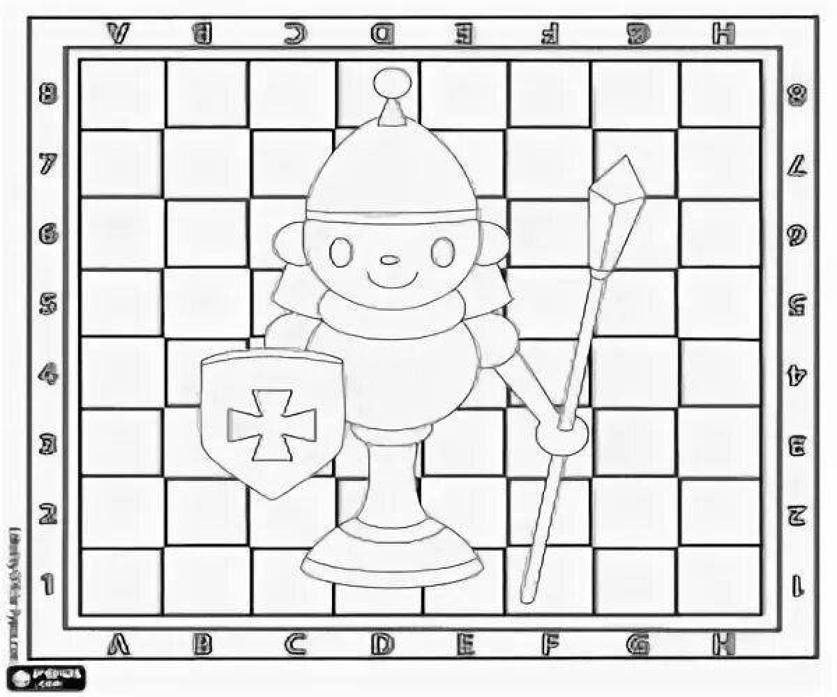 Tempting checkerboard coloring page
