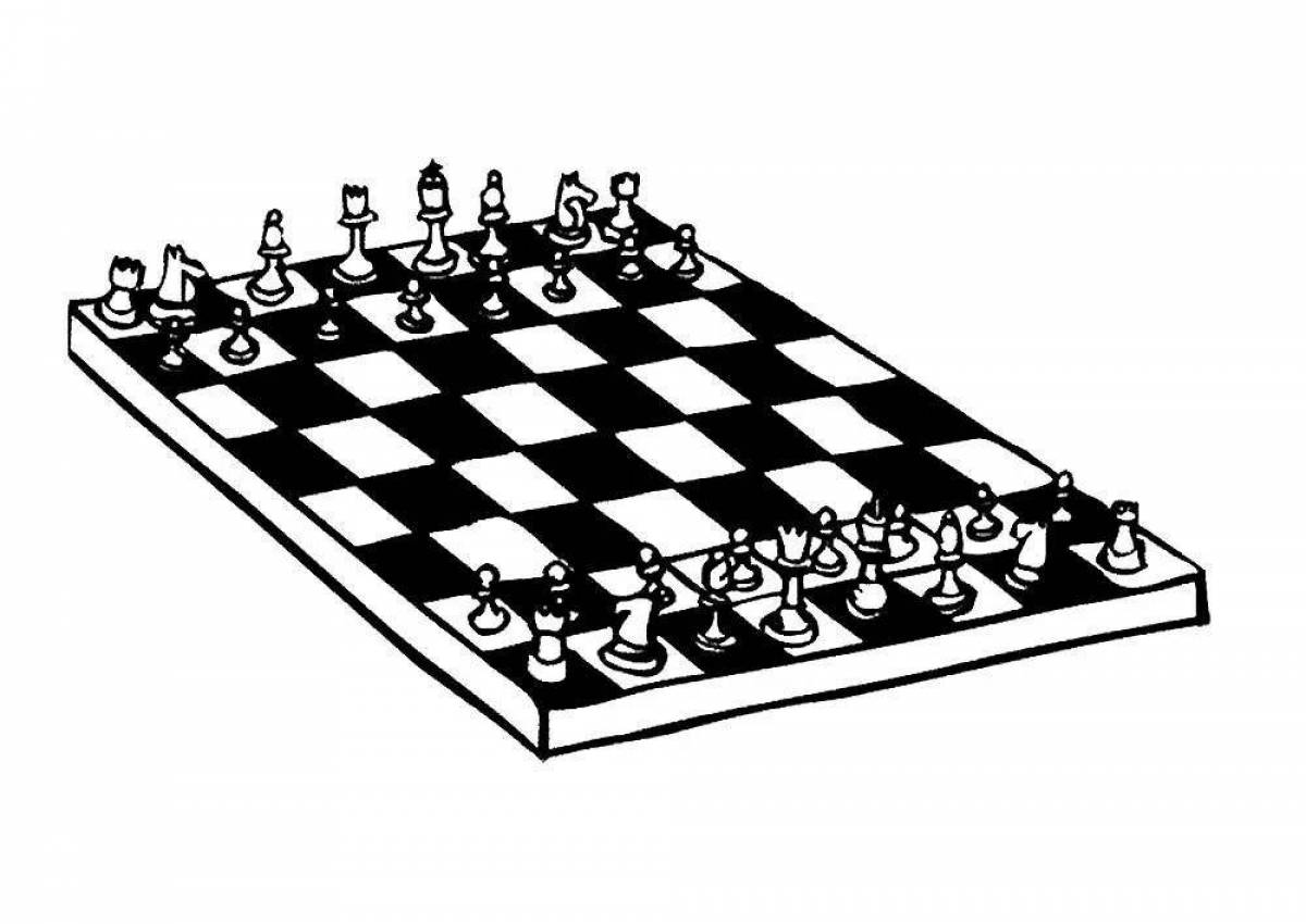 Замысловатая шахматная доска раскраски